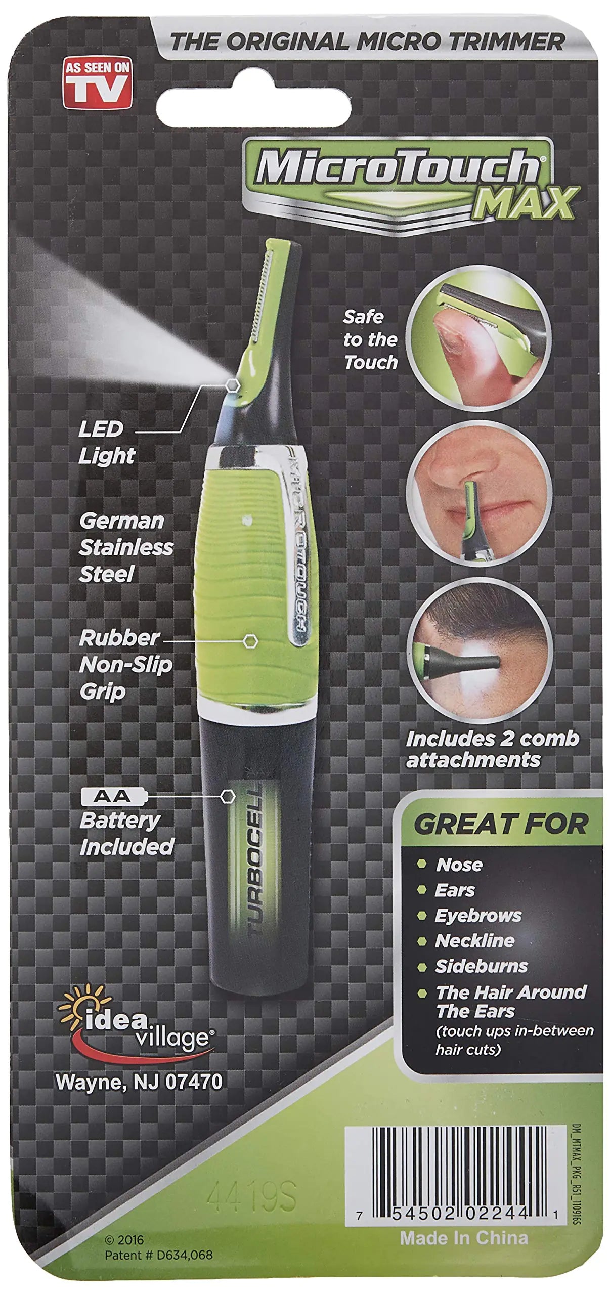 Micro Touch MAX Hair Trimmer, Green