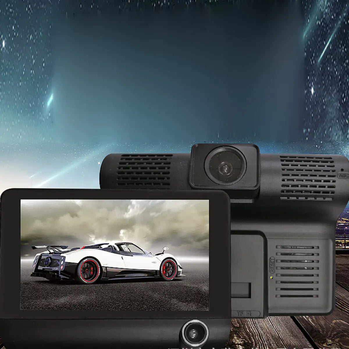 Safe Drive Dual Camera Car Dash Cam With Large Screen