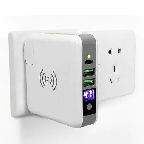 World Wide Multi-Power Gizmo With Wireless Charger And Stored Power Bank