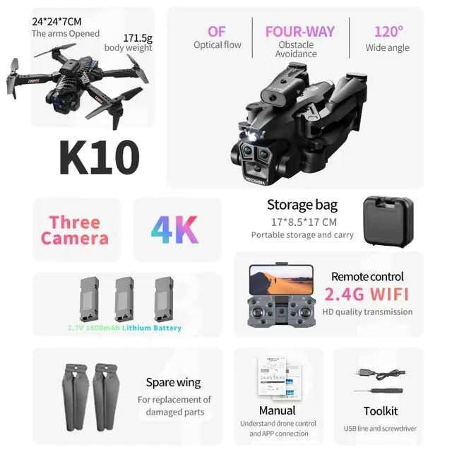 K10 Max 8K Triple camera Professional Drone