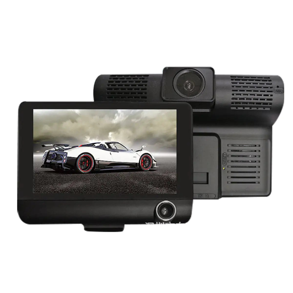 Safe Drive Dual Camera Car Dash Cam With Large Screen