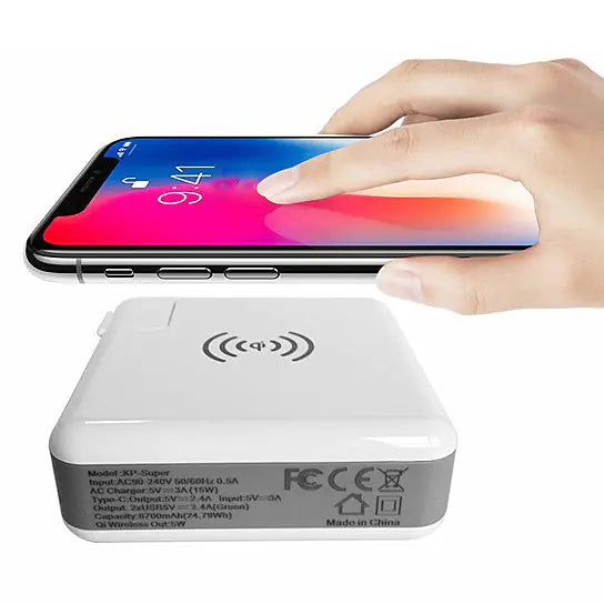 World Wide Multi-Power Gizmo With Wireless Charger And Stored Power Bank