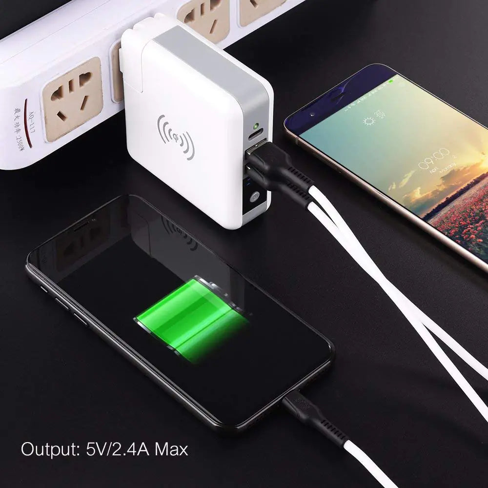 World Wide Multi-Power Gizmo With Wireless Charger And Stored Power Bank