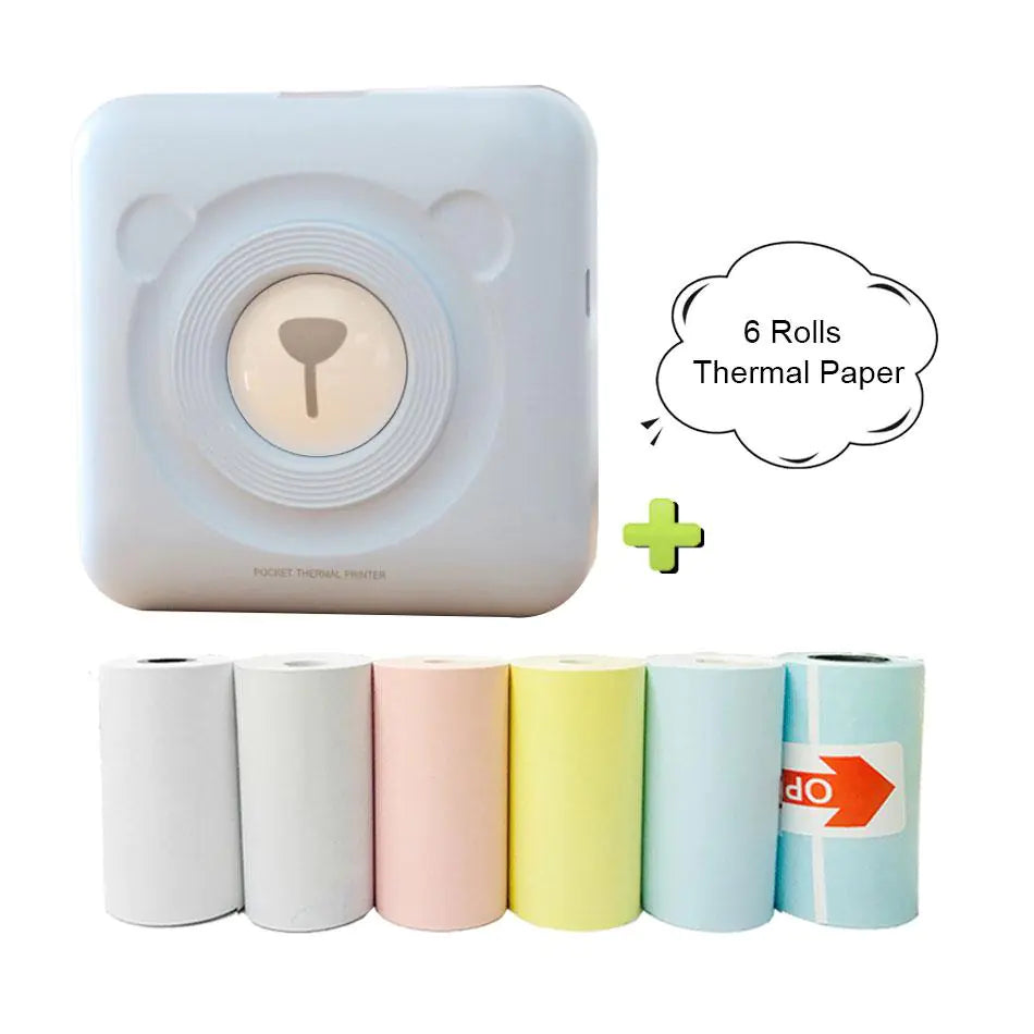 Mini Magic Wireless Photo Printer + 6 FREE Thermal Rolls