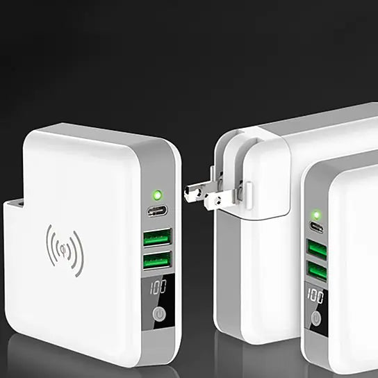 World Wide Multi-Power Gizmo With Wireless Charger And Stored Power Bank