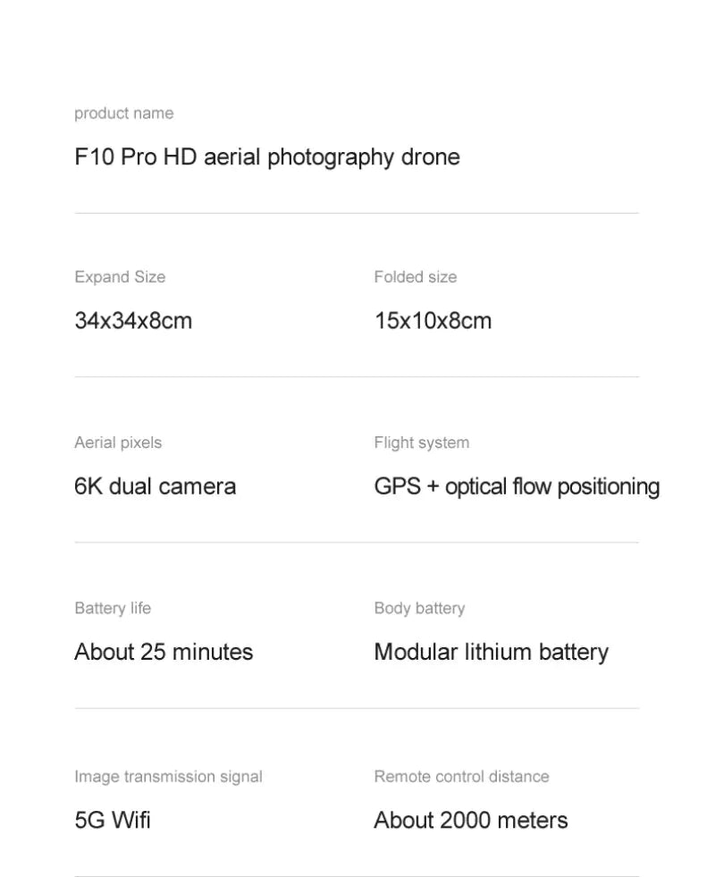 F-10 GPS Drone 6K HD Dual Camera