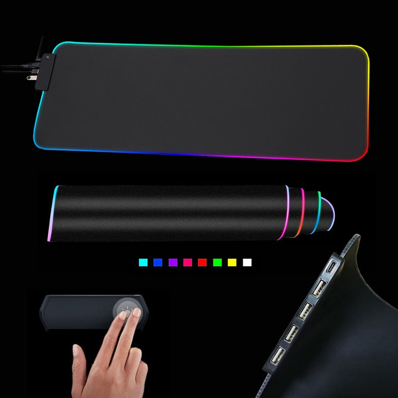 RGB Gaming Mouse Pad with Cable