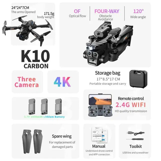 K10 Max 8K Triple camera Professional Drone