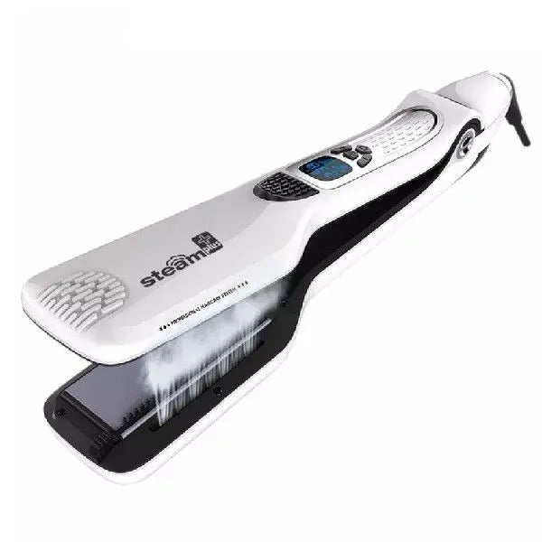 Steam Hair Brush Titanium Ceramic Flat Iron