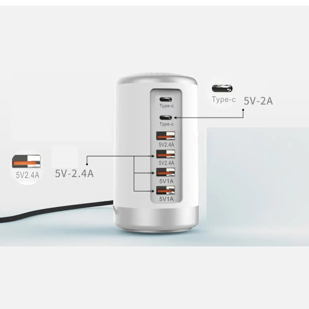 Tower USB With 6 High Speed Charging Ports