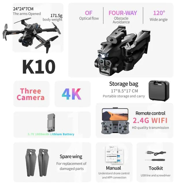 K10 Max 8K Triple camera Professional Drone